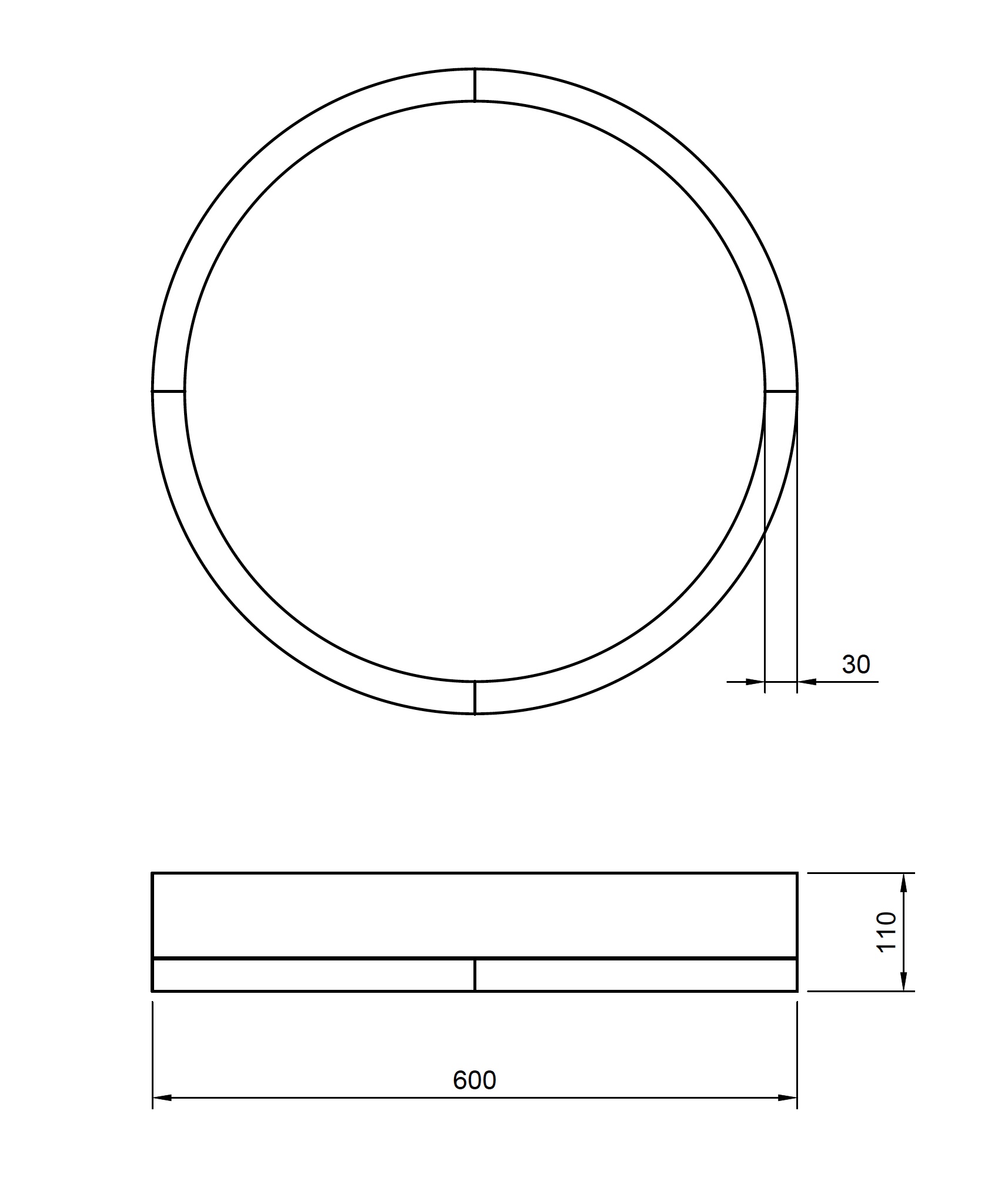 Wood Round 400 LED