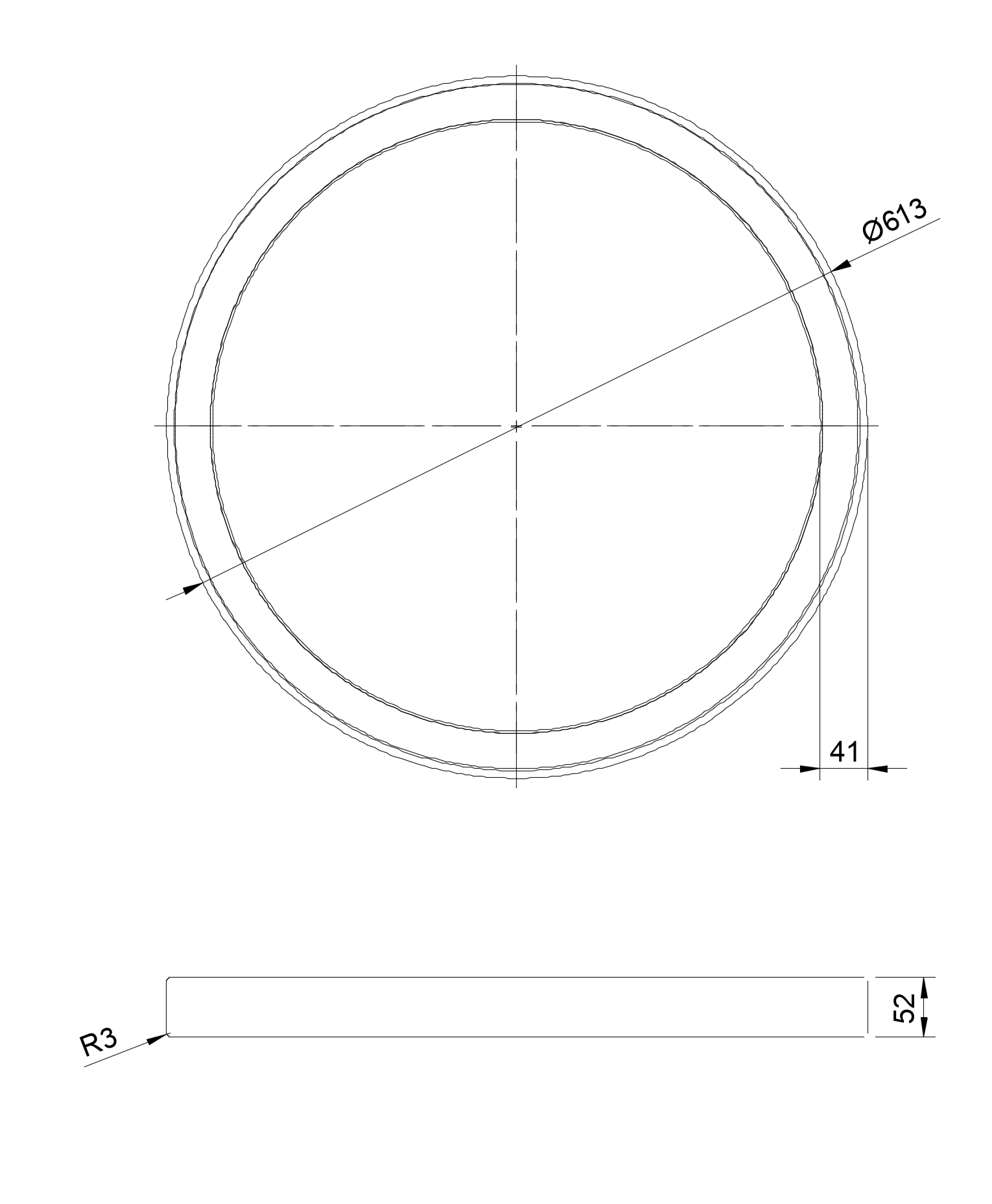 Dimensions Wood Ring DUAL 610 LED