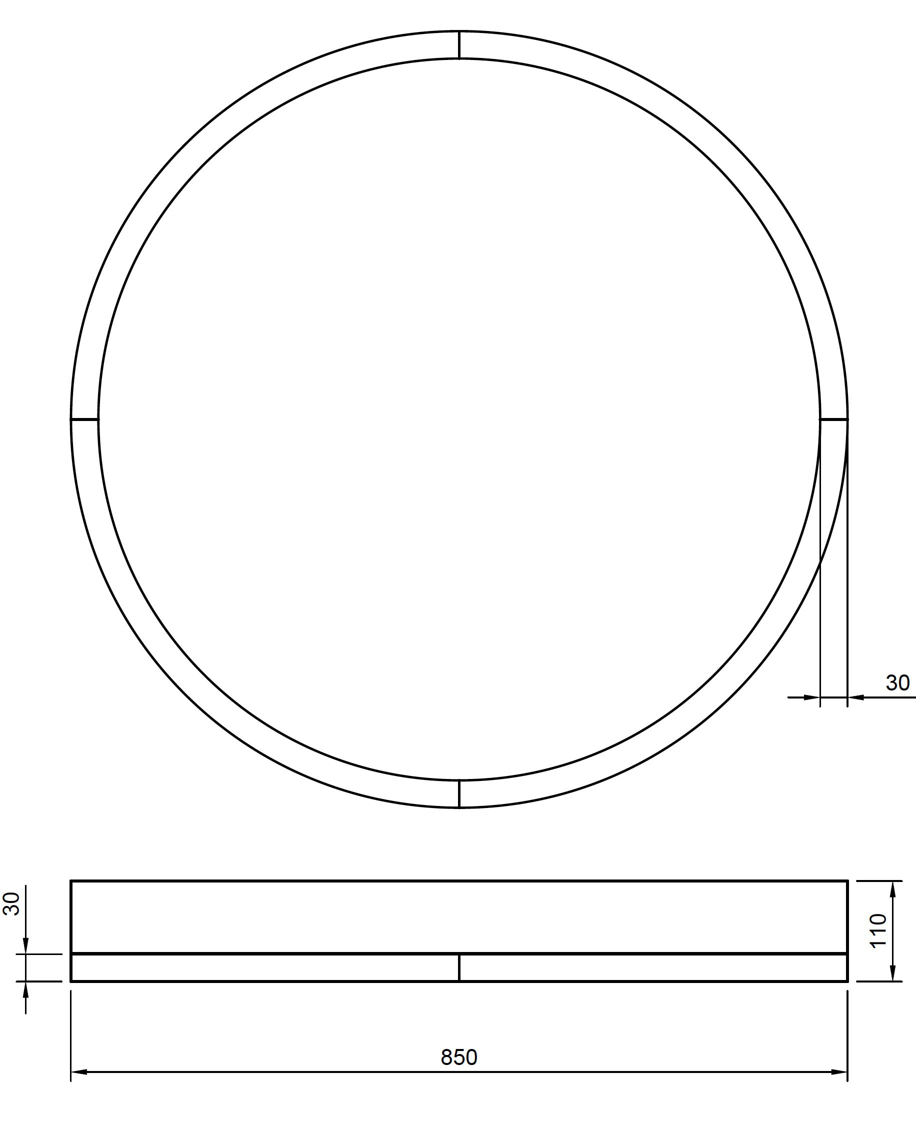 Wood Round LED 850