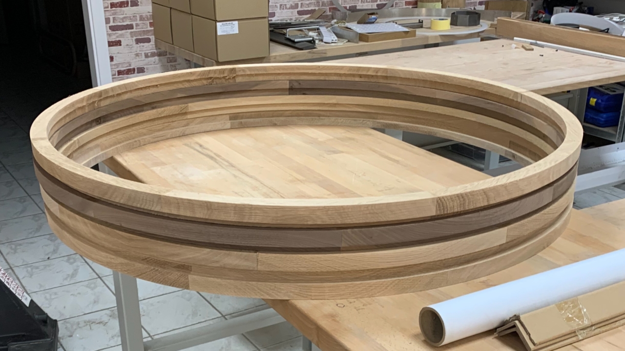 Milled wood rings for Wood Round 1100 LED in OAK & WALNUT